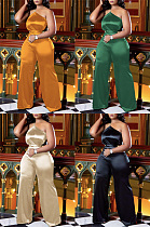 Reflective silk leather strap sexy Jumpsuit TZ9133