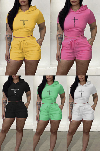 Drawstring hollowed out back hood two-piece set XMY122