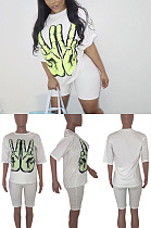 Two piece printed casual suit HT6024