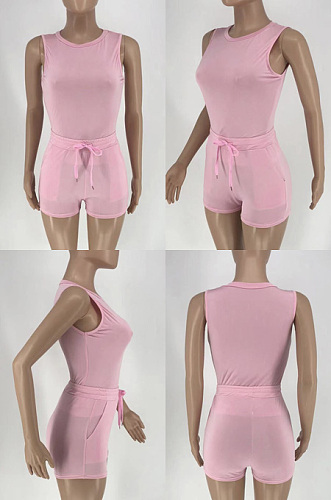 Tank top slim fit shorts bandage sportswear HT6083