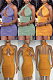 Pleated bandage tricolor dress LJJ6061