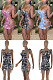 Colorful printed hollow dress YZL855