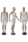 Simple hook and button vest two piece set MLM9086