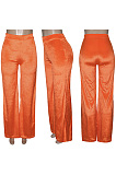 Slim fitting velvet high waist personalized horn pants SN390315