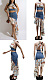 Neck pleated skirt two piece elastic skirt set F88430