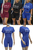 Letter pattern two piece set AYM5064