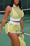 Mesh sportswear two piece suit MK071