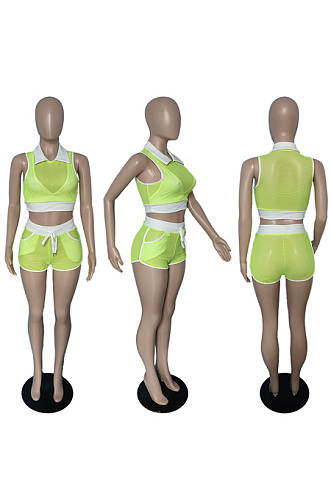 Mesh sportswear two piece suit MK071