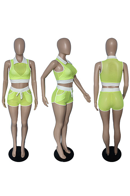 Mesh sportswear two piece suit MK071