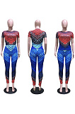Colorful printing two piece set D8492