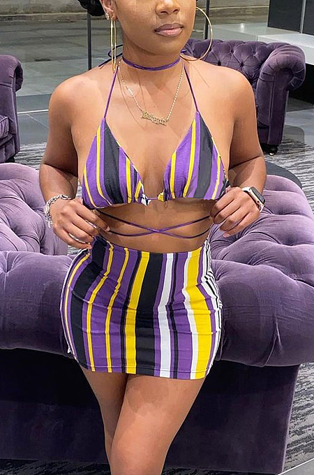 Backless dress purple gold skirt cover LRFS1101
