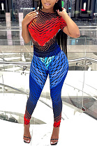 Colorful printing two piece set D8492