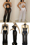 Wide leg Jumpsuit with gauze bra strap ZMM9152