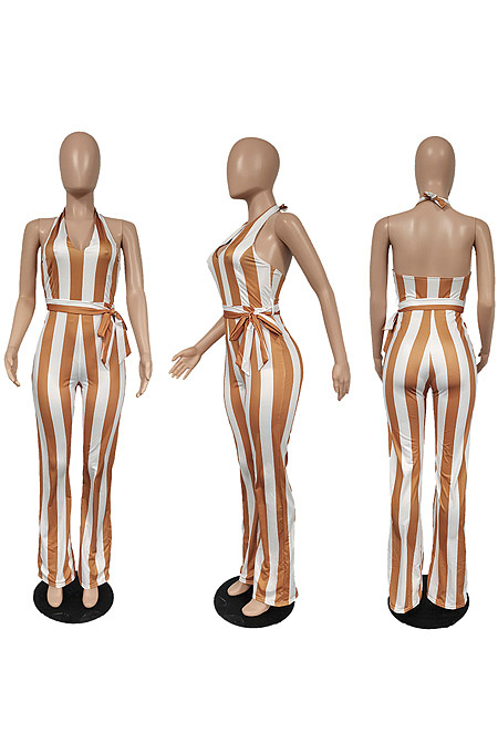 Single suspender hollow print one-piece skirt QQY8017