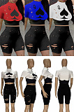 Poker printed burnt flower two piece set YT3235