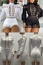 Long sleeved hollow out casual Jumpsuit with no pockets YS385