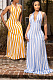 Striped halter strap backless women's dress DN8665