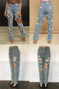Ripped loose jeans and wide leg pants ZZ5515