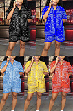 Casual printed loose shorts two piece set GLS10094