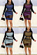 Perspective mesh stitched bright silk dress HSY19285