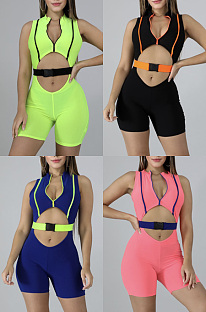 Snap cut tight sleeveless Jumpsuit LA3119