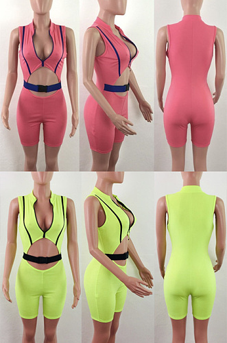 Snap cut tight sleeveless Jumpsuit LA3119