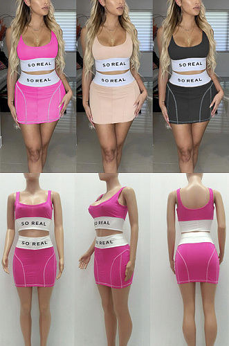 Slim letter Print Skirt Set MR2145
