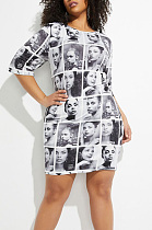 Large Plaid light loose dress PT98232