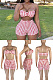 Digital printed Plaid suit two piece set SML8253
