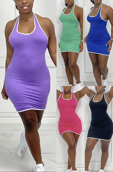 Open back neck and buttock dress XBE8035
