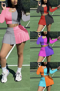 Two piece slim fit sports long sleeve skirt pants set ARM8306