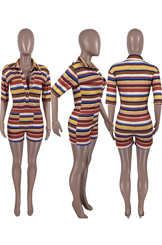 Single breasted polo shirt and knitted Jumpsuit TZ9150