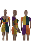 Color block stitched BODYSUIT LM88808