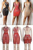 Diamond studded suspender dress K2140