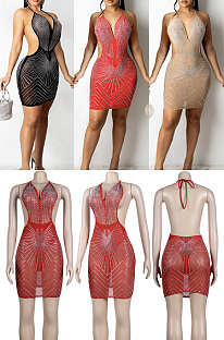 Diamond studded suspender dress K2140