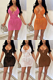 Crochet knitted Hip Wrap Skirt casual beach skirt QZ4356
