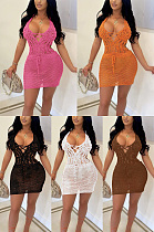 Crochet knitted Hip Wrap Skirt casual beach skirt QZ4356