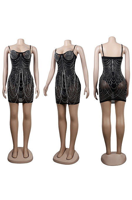 Diamond fringed dress K9007