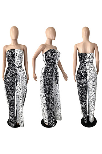 Strapless contrast print Jumpsuit YNS1807