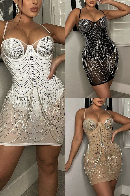 Diamond fringed dress K9007