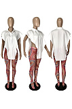 WHOLESALE| Sleeveless shirt printed mesh pants two piece suit YNS1696