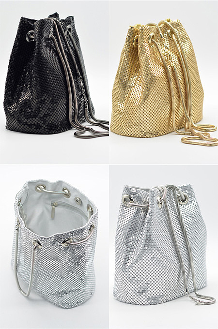 Sequin single shoulder diagonal Bucket Bag DNX2003