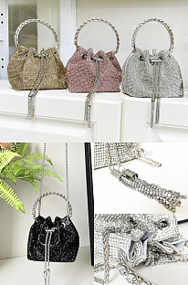 Full drill tassel shiny bucket bag chain bag DNX2115