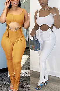 Sleeveless open waist suspender Jumpsuit BLX7504