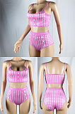 WHOLESALE| Small Plaid printed button swimsuit WM22419