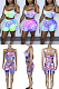 Strap fade print casual suit SSM6061