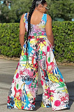 Loose fit street graffiti print two piece set WM22066 