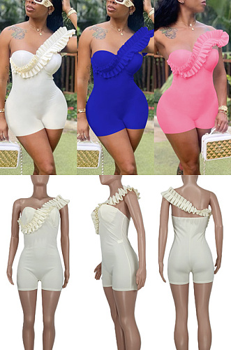 WHOLESALE| Off shoulder solid Jumpsuit ED1137