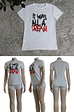 Hot stamping simple white short sleeve (only top) YZ6023