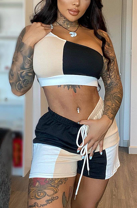 Sleeveless off the shoulder leisure two piece set BYQ3232